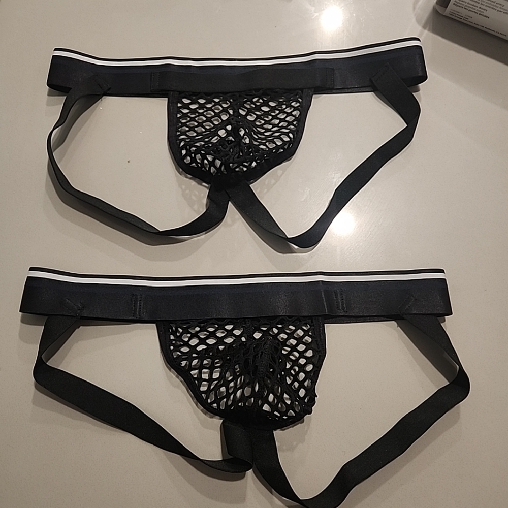 FANKAZI Lot Of 2 Mens Sexy Jockstrap Mesh Gay Intrest Underwear SZ L